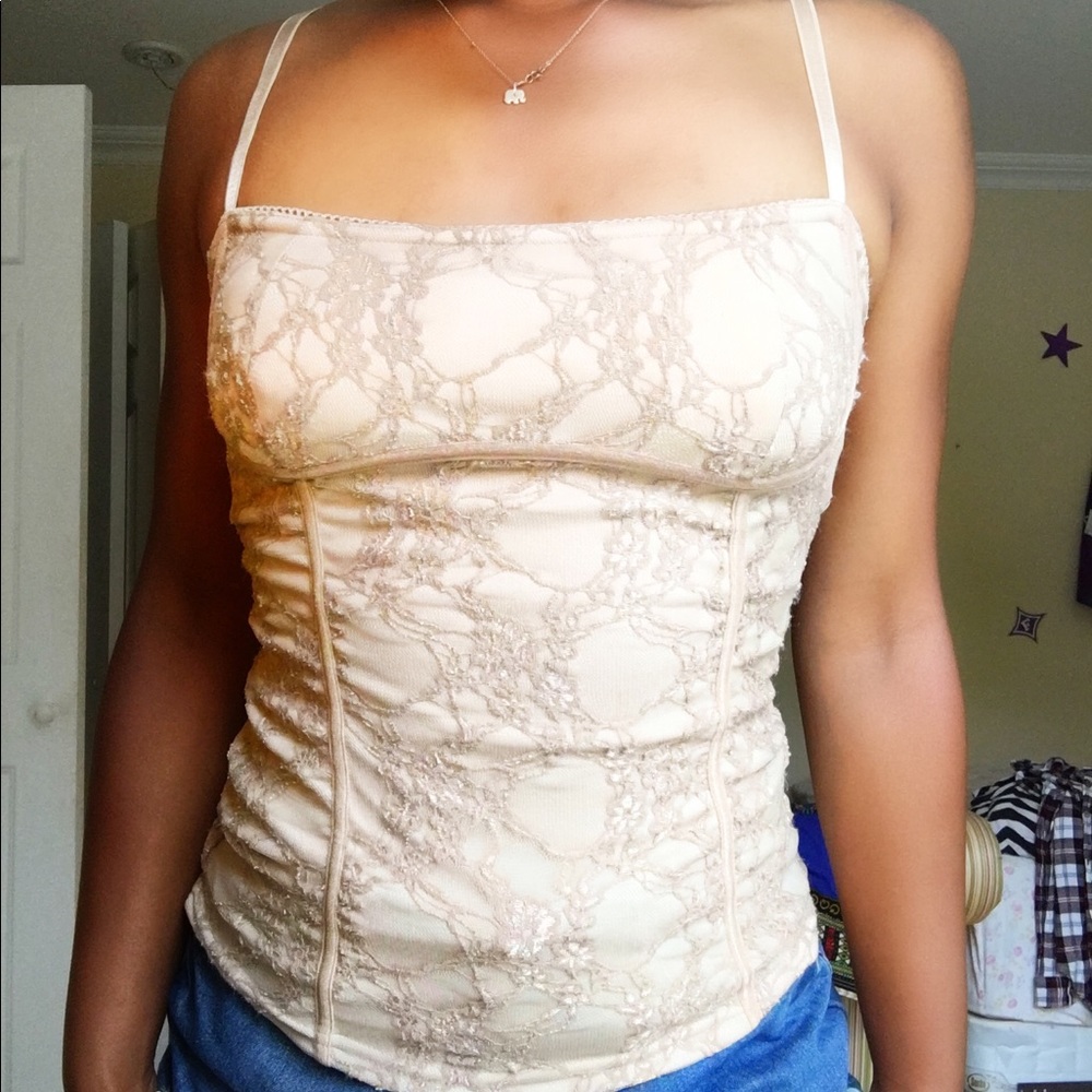 Nude lace BCX tank top